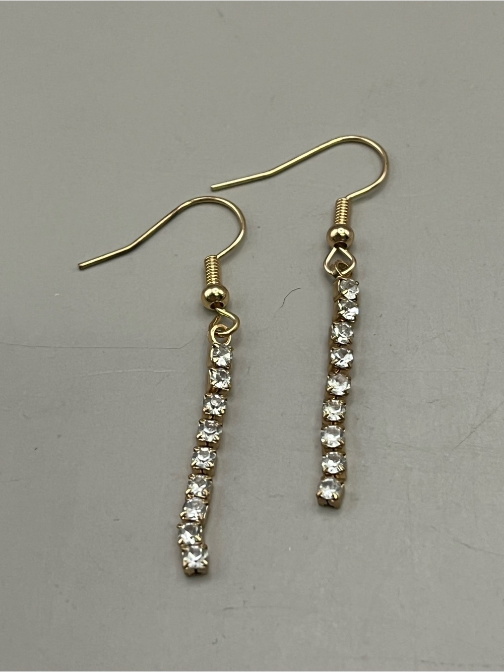Gold-Tone Crystal Bar Drop Earrings - Sparkling Linear Dangle
